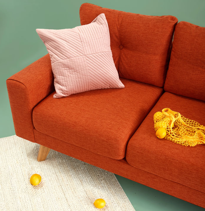 Red jute finish sofa sofa set 