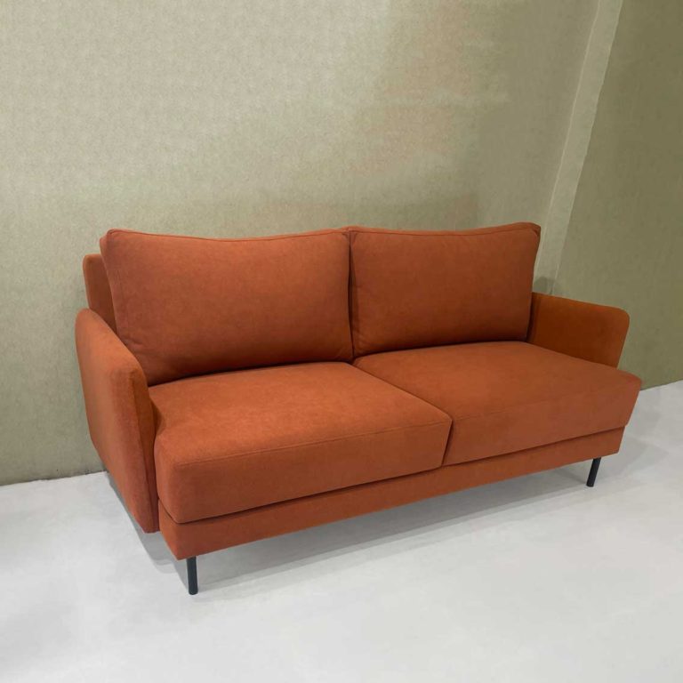 Orange-2-seater-minimalist--sofa-