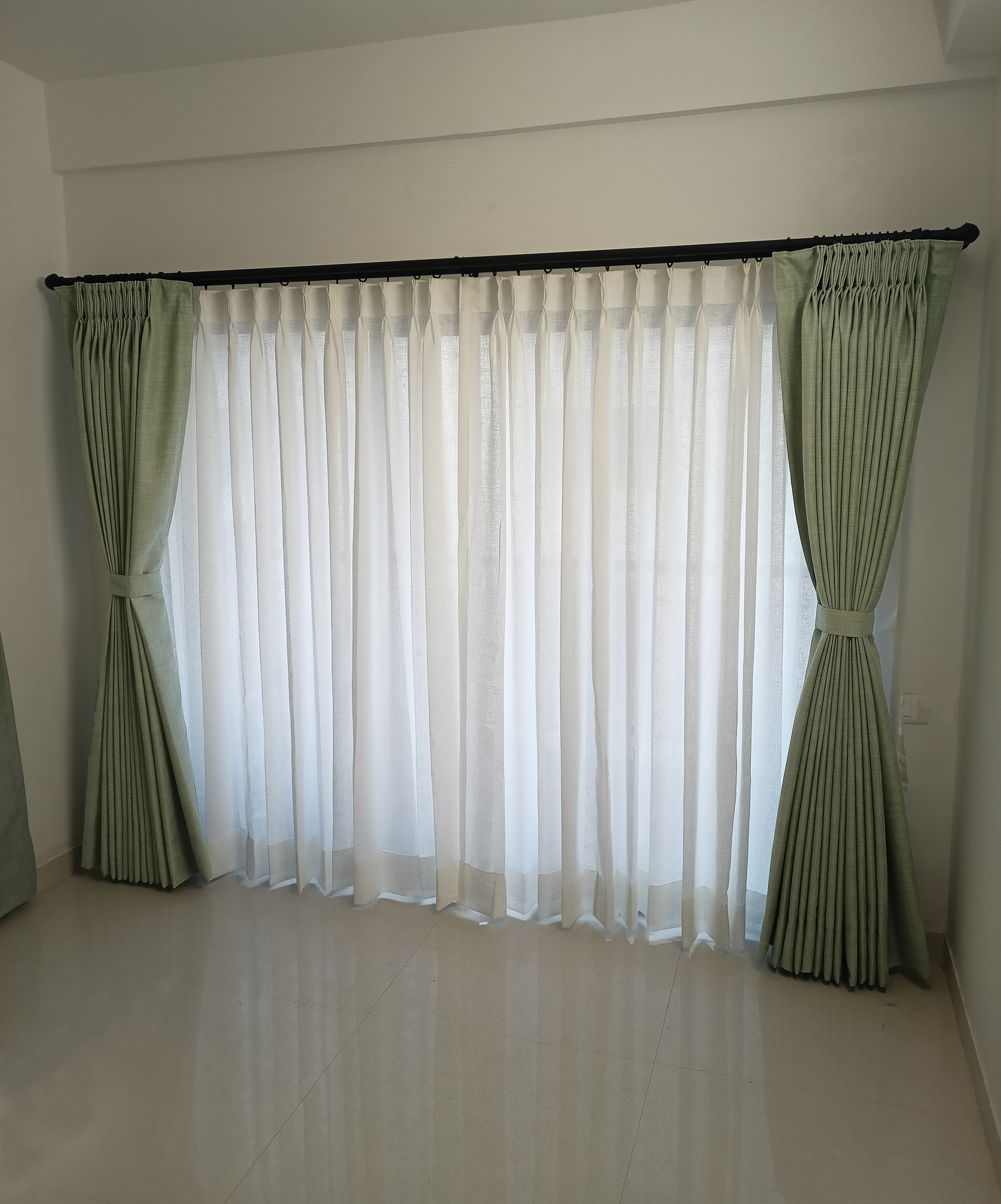 Curtain Rods & Accessories Kolkata small image lovely sheer curtains and green_