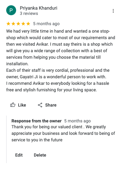 curtains store kolkata review