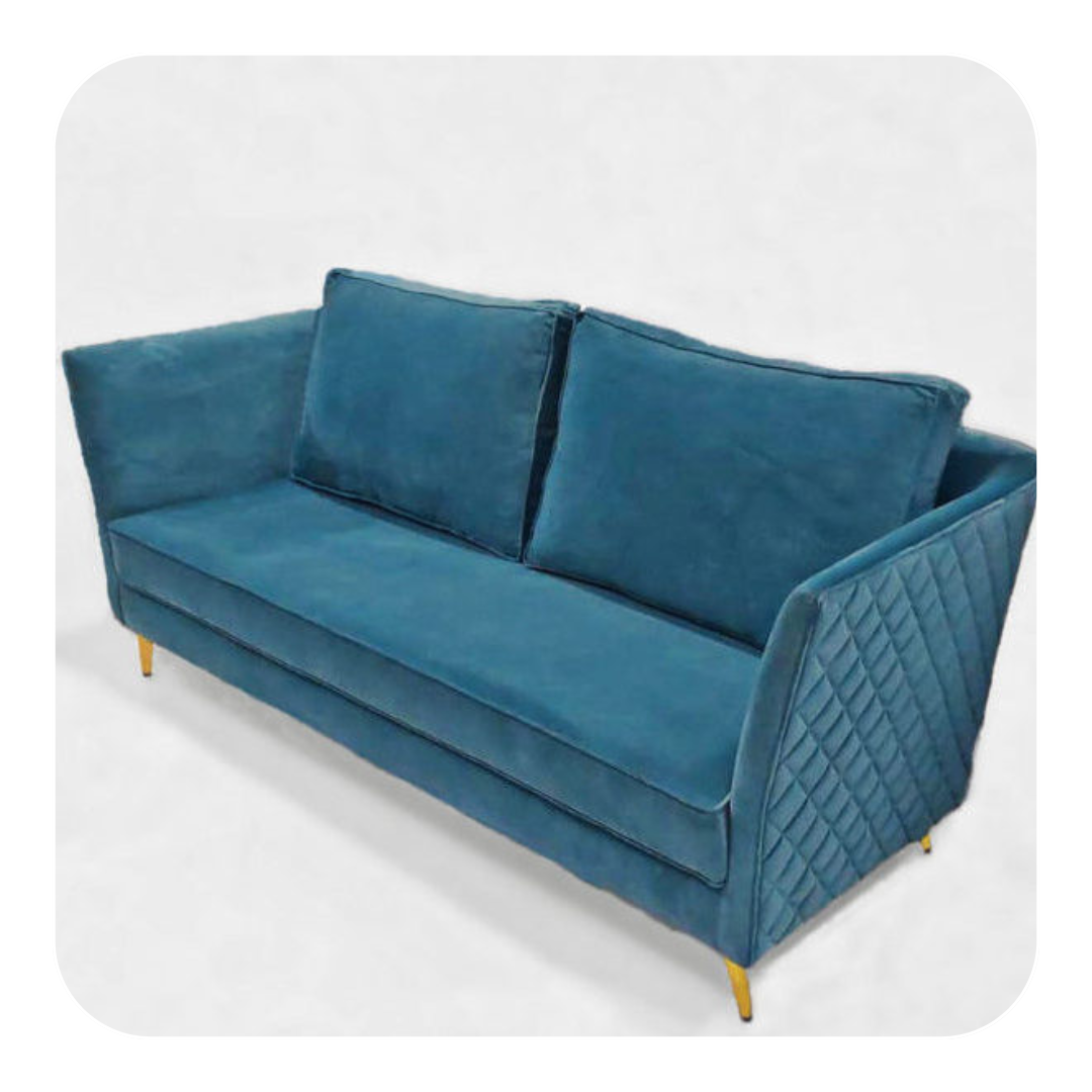 3 seater slim arm blue sofa, in kolkata 