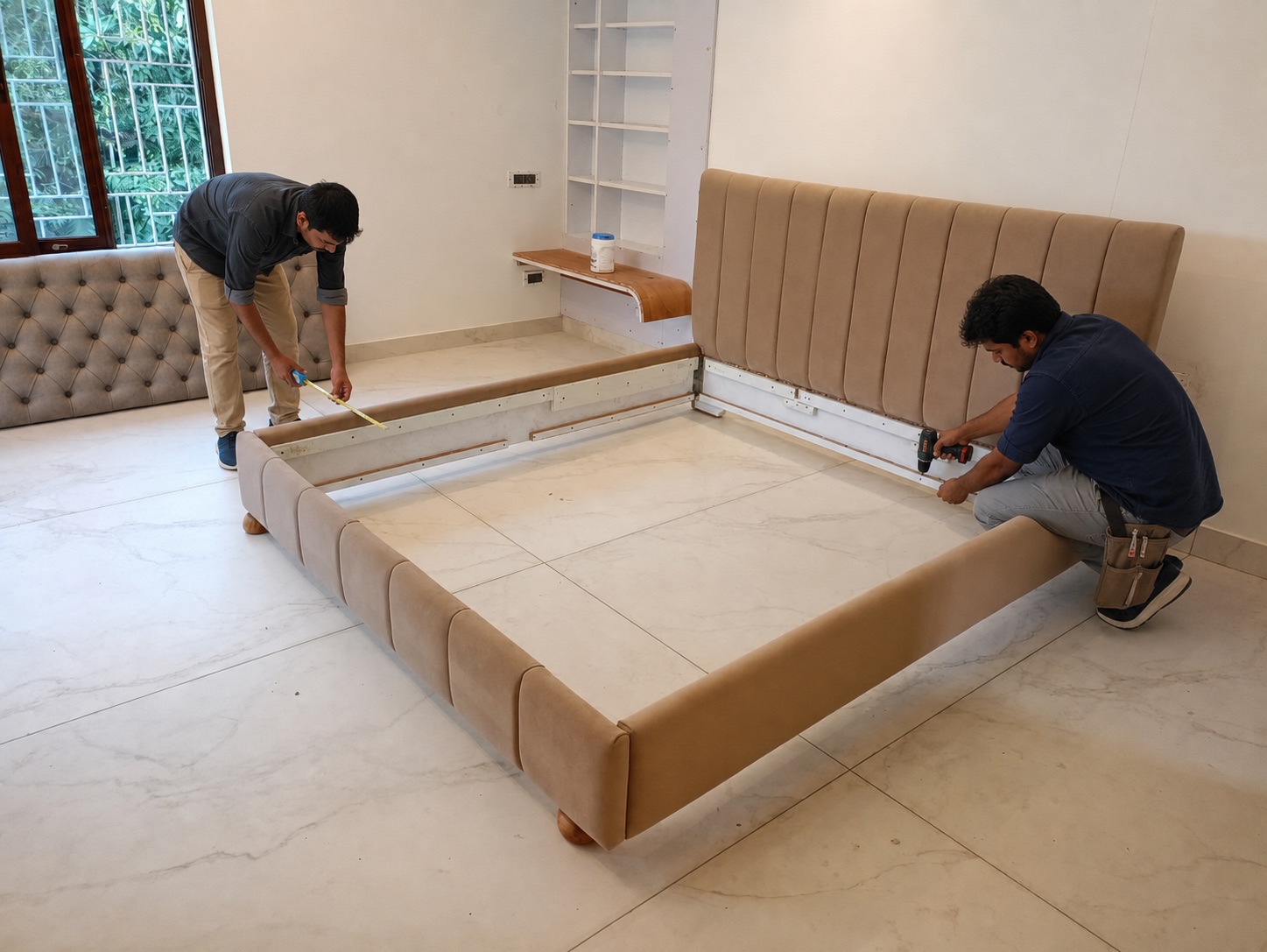 avikar headboard bed installation work in progress v1