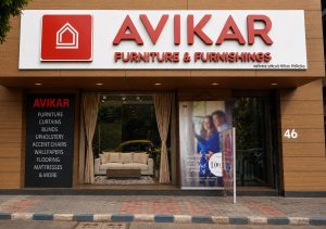Window Coverings Kolkata: Blinds & Curtains Avikar Furniture and Furnishings storefront at 46 Central Avenue, Kolkata