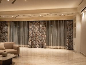 avikar co floral curtains grey sheers kolkata living room