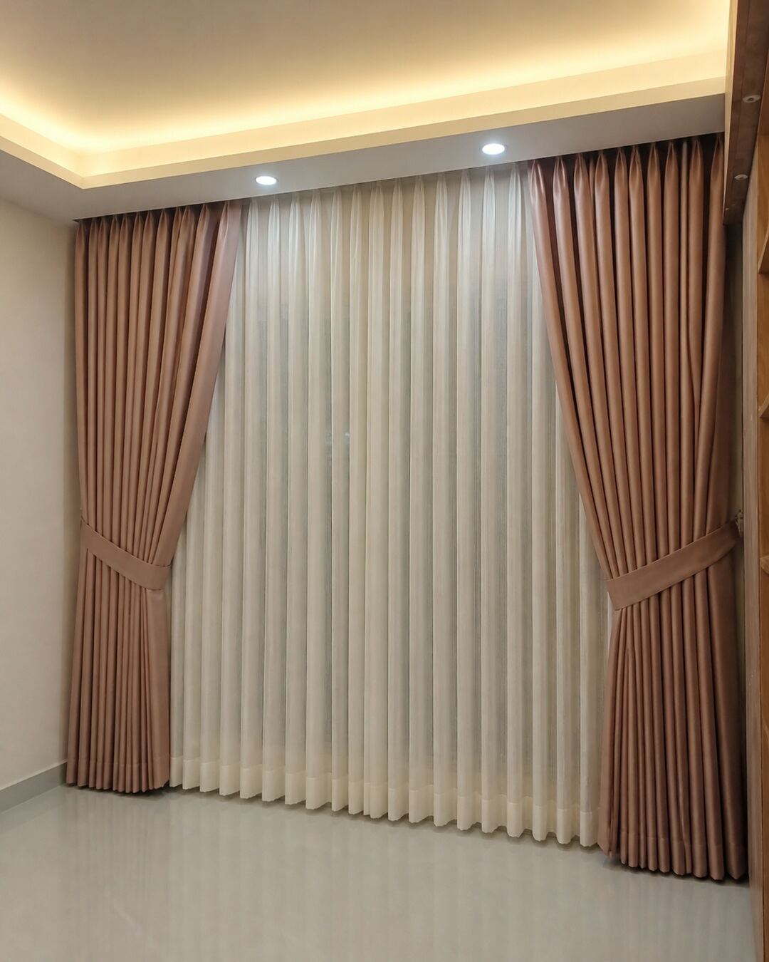 avikar curtain installation finished project kolkata