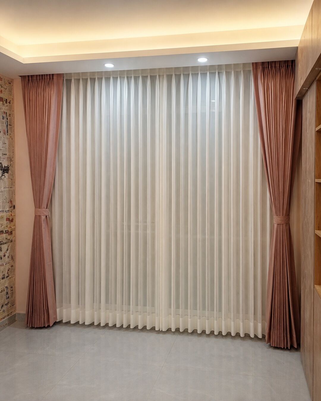 avikar layered curtains sheer installation kolkata