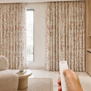 Window Coverings Kolkata: Blinds & Curtains avikar motorised curtains floral with remote social 4x5