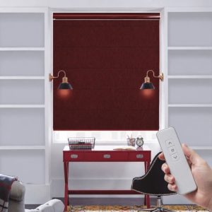 Window Coverings Kolkata: Blinds & Curtains motorised blind red blackout office