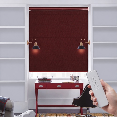 motorised blind red blackout office